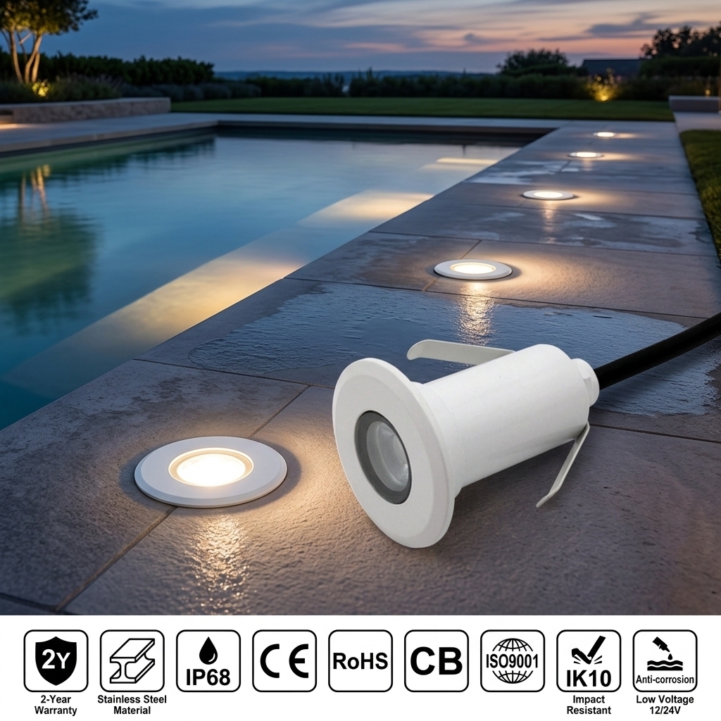 XYH Mini Size 1W 3W IP68 Waterproof Recessed Step Deck Floor Outdoor Lawn Garden Park Pool Underground LED Inground Light