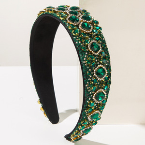 Joya de lujo ligera, diadema barroca con diamantes de imitación, estilo palaciego, accesorios para el cabello de temperamento de alta calidad brillante para mujer - Product Image 4