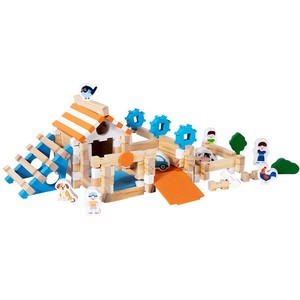 Juego de Bloques de Construcción de Madera, Juguete de Construcción de Cabaña de Madera, Casa DIY, Castillo, <span class=keywords><strong>Montessori</strong></span>, Preescolar, Educación en Casa - Product Image 3