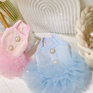 Fabricante de Vestidos para Perros de Algodón <span class=keywords><strong>Puro</strong></span> al por Mayor, Falda de Princesa Suave y Transpirable para Cachorros Malteses - Product Image 1