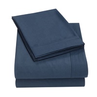 Ensembles de draps doux maison 4 pièces 100% Polyester drap de lit couleur unie ensemble de draps de lit
