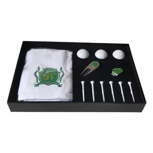 Set bola Golf kustom, Set bola Golf, peralatan khusus klub Golf dan spidol klip Hup, Set hadiah Logo kotak kustom