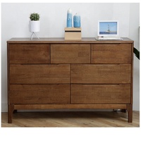 Armoire en teck stockage moderne marron avec 7 tiroirs pour salon