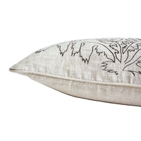 Coussin décoratif lombaire en lin pur brodé Shuying, motif végétal dessiné à la main, pour canapé et lit