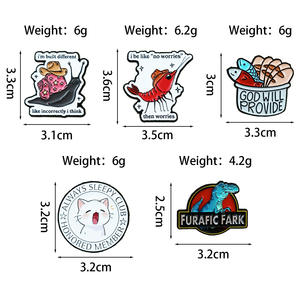 Broches à motifs d'animaux de dessins animés, badges personnalisés en forme de chapeau avec lettres anglaises, accessoires pour sacs à dos et vêtements - Product Image 4