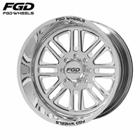 Jantes de camion polies FGD 22x12 22x14 24x12 24x14 26x16 avec capuchons flottants personnalisés forgés 4x4 tout-terrain 8x170 8x180 8x6.5 6x5.5