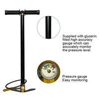 Pompe à main portable TUXING OEM haute pression 3 étapes 300 bars 4500 psi 30 MPa pour sport de plein air, petit manomètre, PCP, paintball, gaz, noire