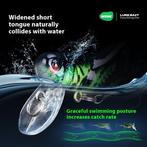 Weihe Micro Lure Bait Set 4 piezas plástico Minnow saltamontes que se hunde lentamente roca grasa para bagre carpa lubina trucha pesca lagos - Product Image 5