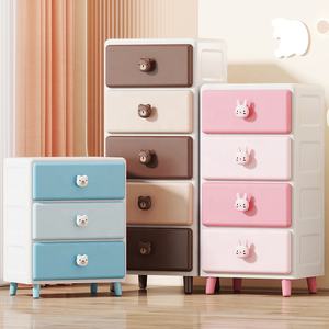 <span class=keywords><strong>ตู้</strong></span>เก็บของพลาสติกแบบพับได้ 4 ชั้น สีฟ้า ลายสัตว์ สำหรับห้องนอนและห้องนั่งเล่น - Product Image 5