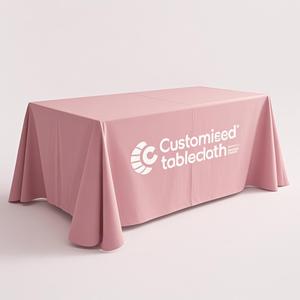 Nappe de table publicitaire personnalisée avec logo, en polyester durable, imprimée par transfert thermique, pour événements et publicité, 4 pieds x 6 pieds - Product Image 3