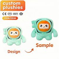 Mascotte en peluche personnalisée de dessin animé, astronaute spatial, personnage de marque en peluche douce, peluche rembourrée, OEM ODM, logo personnalisé, cadeau promotionnel, vente en gros