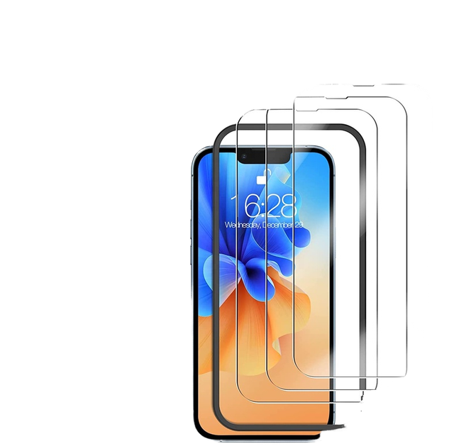 6 Pack 9H Tempered Glass Screen Protector for iPhone 16 Pro Max 15 Pro Max 3 6 with 3D Radian and 2.5D Camera Film