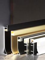 Plinthe lumineuse moderne haut de gamme en alliage d'aluminium de 10 cm de hauteur pour salon, hôpital, cuisine - Conception écologique et durable