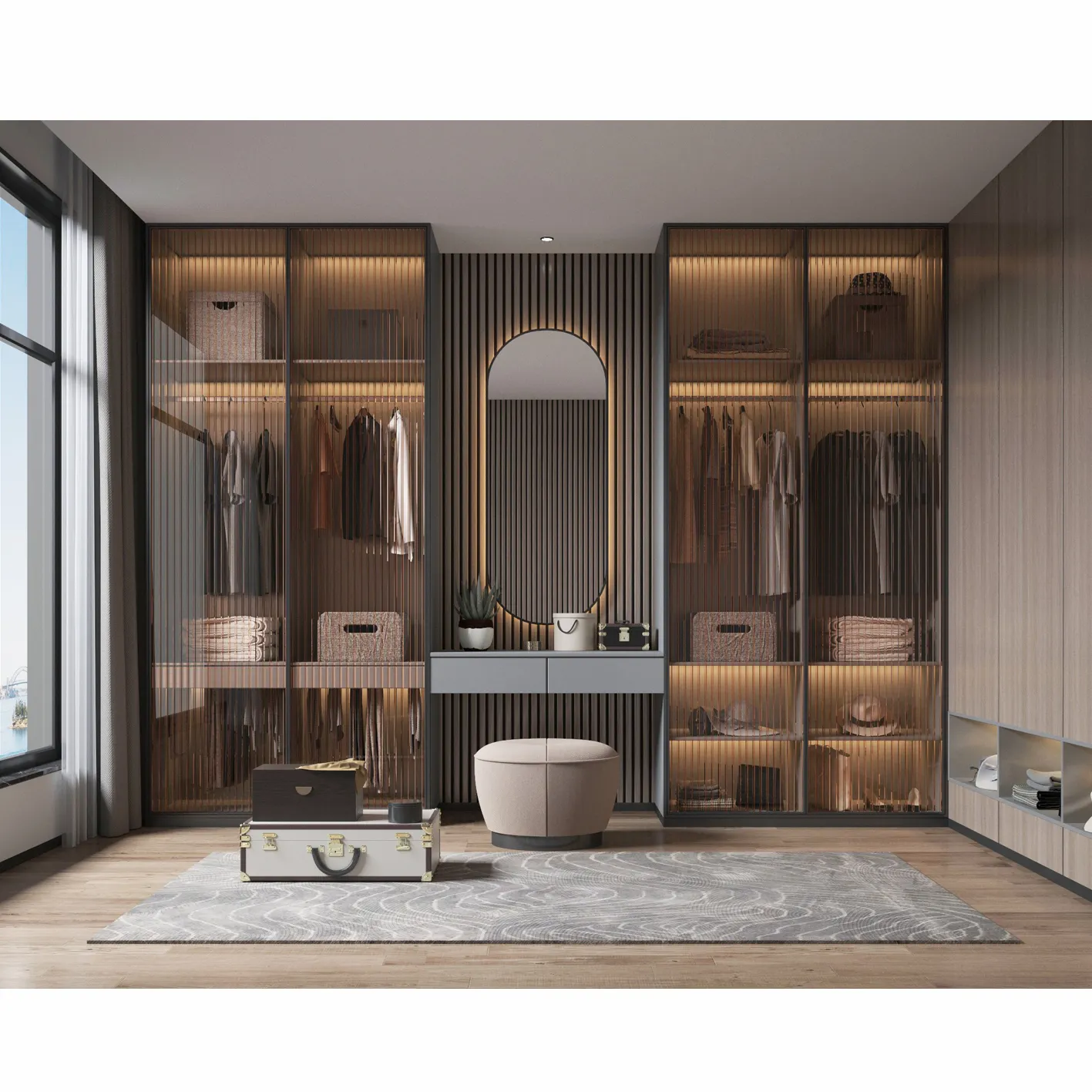 Móveis de quarto personalizados Armário de guarda-roupa moderno e simples guarda-roupa walk-in