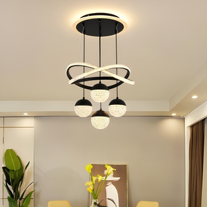 Lustre en cristal créatif, luminaire suspendu moderne en forme d'anneau infini, hauteur réglable, luminaire suspendu de luxe <span class=keywords><strong>pour</strong></span> villa, hôtel, café - Product Image 1