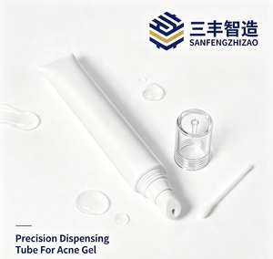 หลอดครีมบำรุงรอบดวงตาพลาสติกเปล่า 5 ชั้น ทำจากวัสดุ LDPE พร้อมหัวเซรามิกสำหรับนวดและฝาเกลียว สำหรับใช้กับเครื่องสำอาง - Product Image 1