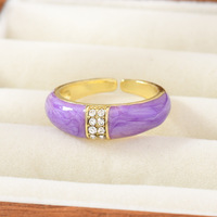 JS18 Emaille Strass Ring Verguld Kleurrijk Drip Oil Kristal Ingelegde Band Ringen Mode Dames Party Statement Sieraden