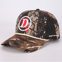 Topi Baseball Kamuflase Berkualitas Tinggi Model High Crown 5 Panel Terstruktur, Topi Camo Olahraga Luar Ruangan, Logo Custom