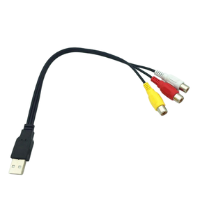 สายเคเบิลแปลงสัญญาณภาพและเสียง USB ตัวผู้ เป็น 3RCA <span class=keywords><strong>RGB</strong></span> ตัวเมีย พร้อมอะแดปเตอร์และตัวเชื่อมต่อ - Product Image 3