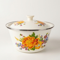 Couvercle de pot/bol en porcelaine émaillée résistant à la chaleur, compatible four, pour camping extérieur, style américain, alimentation directe usine