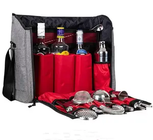 Portador do vinho à prova d' água saco de viagem saco kit bartender Cocktail Shaker Set
