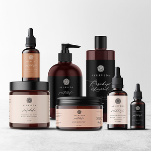 Etiqueta Personalizada Minimalista para Envases de Productos de Aceites Esenciales Orgánicos, para Suero de Pachulí Ayurvédico y Botellas de Vidrio para el Cuidado de la Piel - Product Image 1