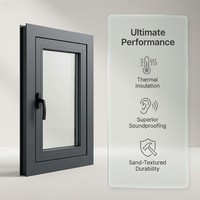Fenêtres à battants en aluminium de la série 50, insonorisées, à économie d'énergie, design minimaliste pour usage résidentiel et commercial
