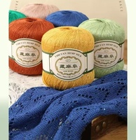 50g 350m Benang Katun-Linen Rajut Lembut Berwarna Ramah Lingkungan Berkilau untuk Syal Lengan Pendek Musim Panas, Bordir & Rajutan