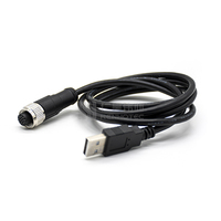 Cable Micro Microusb M12 A USB macho 4 5 Pin 4Pin 12Pin hembra M8 5 p, Cable RS485 A, código de conexión moldeado en ángulo MINI