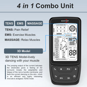 Dispositivo de Electroterapia 4 en <span class=keywords><strong>1</strong></span> con 2 Canales Ajustables Independientemente, Modo 3D+TENS+EMS+Masaje - Product Image 3