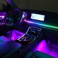 Kit d'éclairage d'ambiance intérieur de voiture à LED RGB clignotantes de haute qualité, nouveau et très vendu, avec application mobile + télécommande 12V