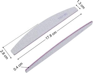Double-Sided Stainless Steel <b>Nail</b> <b>File</b> with Plastic Handle Straight Pattern Emery Lightweight Durable 180 Grit for Beauty Care - Product Image 1