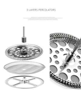350 ml 600 ml 800 ml 1000 ml <span class=keywords><strong>Cafetera</strong></span> de prensa francesa portátil de doble pared de acero inoxidable - Product Image 5