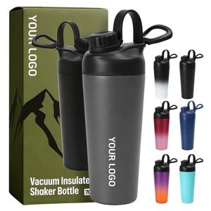 <strong>New</strong> Arrival 700ml Double Wall Stainless Steel Shaker Cup for Outdoor Sports and Fitness Protein Powder Shaker <strong>Bottle</strong> with Handle - Product Image 1