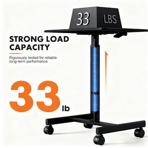 Di chuyển khí nén một chân văn phòng máy tính xách tay bàn khí mùa xuân Chiều cao có thể điều chỉnh thường vụ nghiên cứu bàn gỗ Máy tính để bàn khung thép không gỉ - Product Image 2