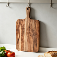 Planche à découper en bois d'acacia, planche de service rectangulaire avec poignée, articles de cuisine personnalisés