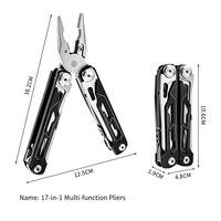 Pince multifonction de survie en plein air 16-en-1, outil de poche pliable portable EDC avec embouts de tournevis pour le camping et la randonnée