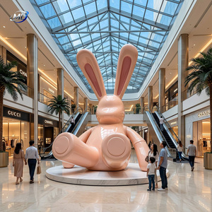Sculpture de lapin en fibre de verre ML, décoration artistique publique en forme d'animal pour les places publiques et les centres commerciaux - Product Image 4