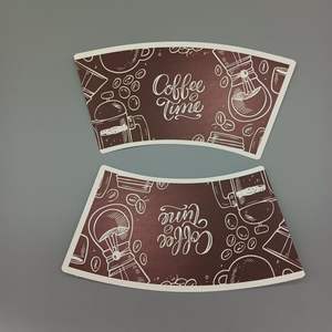 Matière première pour gobelets en papier de pâte de bois, jetables, avec logo personnalisé, pour boissons chaudes et café, en forme de fan - Product Image 4