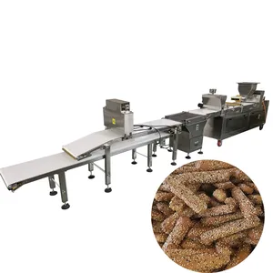 Fully Automatic Sesame Stick Making Machine Pastry Production Making Line Milk Cake Making Cutting Machine With Sesame Spread