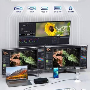 Type-<b>C</b> Docking Station DisplayLink Multi-Screen Extender USB <b>Hub</b> for High-Definition Screen Projection 100W Stock 10+ Ports High - Product Image 2