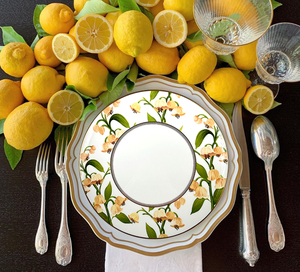 Green Floral Fine Bone China Dinnerware <b>Set</b> Luxury Wedding Decorative Wholesale Porcelain Plates for Dinner - Product Image 1