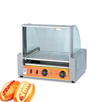 Commercial électrique saucisse torréfacteur machine/ hot-dog pain chaud/hot-dog roller grill avec 5/7/9 rouleau pour en option