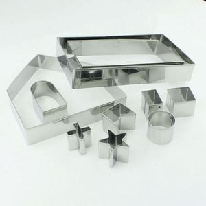 Kitchen <b>Baking</b> Accessories 10pcs 3D Stainless Steel House Cookie Cutters Mould Christmas Cookie Cutter Set - Product Image 5