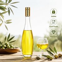 Bouteille d'huile d'olive en verre de luxe personnalisée, noir mat, 500 ml
