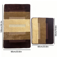 Ensemble de tapis de bain rayés en polypropylène, 2 pièces, rectangulaires, antidérapants, tissés à la machine, pour salle de bain, entrée, tapis de sol