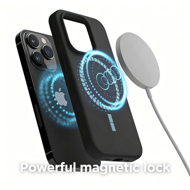 Luxury Magnetic Shockproof Strong Magnet Real Liquid Silicone Soft Phone Case Cover for iPhone 12 13 14 15 16 17 Pro Max Plus