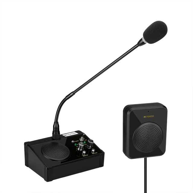 5W Dual Way Window Counter Dual-way Counter intercom for window system for Bank Office Store Retekess TW106