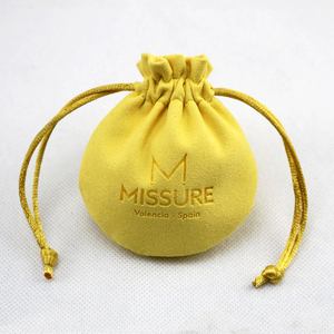 Custom logo Embossed Small Drawstring Velvet Jewelry Packaging Bag Suede Microfiber Bag Custom Jewelry Pouch - Product Image 4