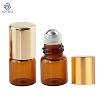 Flacons compte-gouttes en verre ambré transparent de 1 ml, 2 ml, 3 ml, 5 ml avec bouchon métallique, rechargeables, pour huiles essentielles, parfums et diffuseurs à bâtonnets